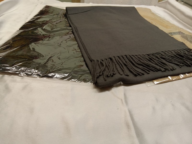 oblong cashmere-feel scarves with simple fringe ends